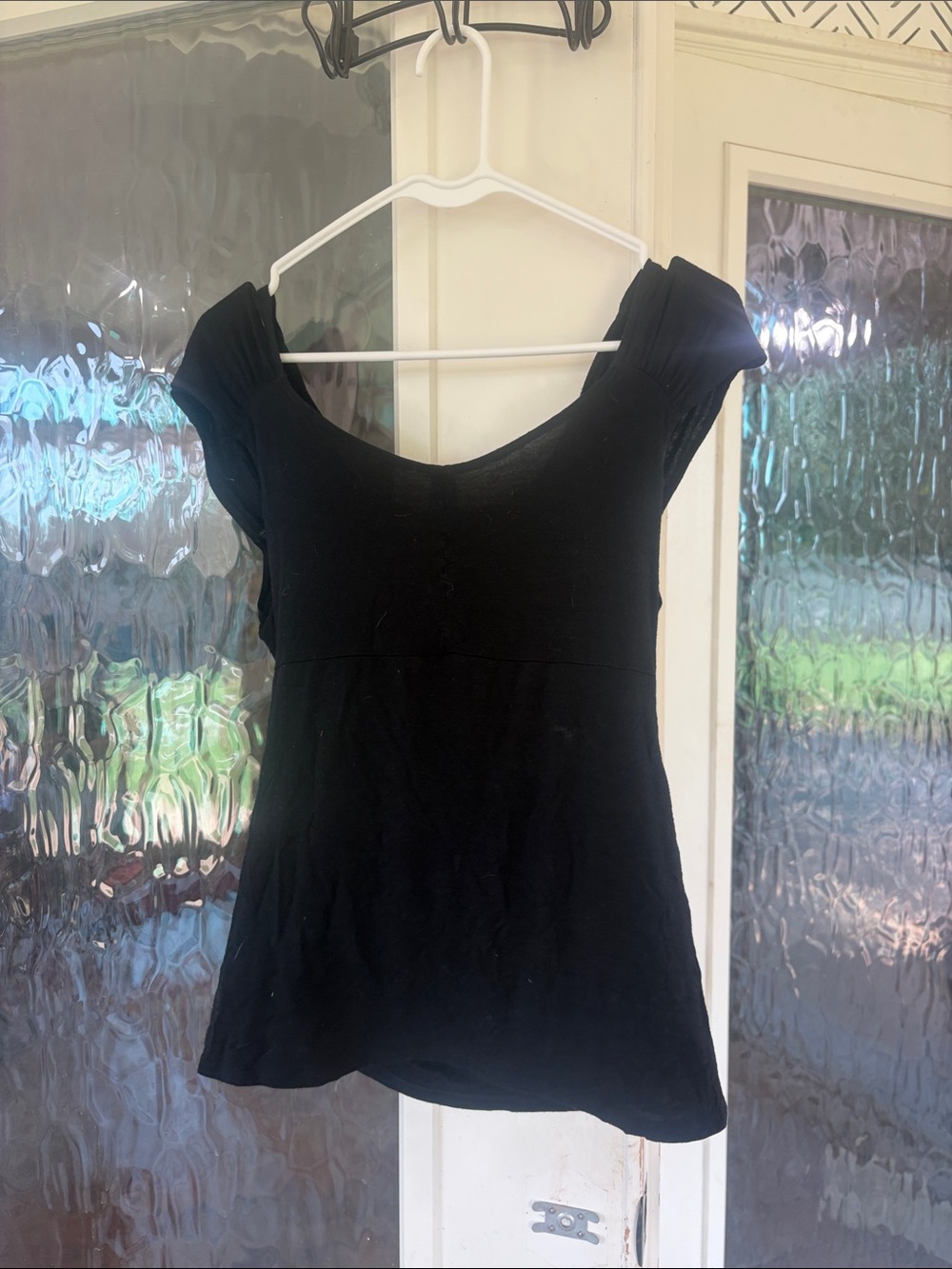 Banana Republic Black Scoop Neck Cap Sleeve Tunic Top